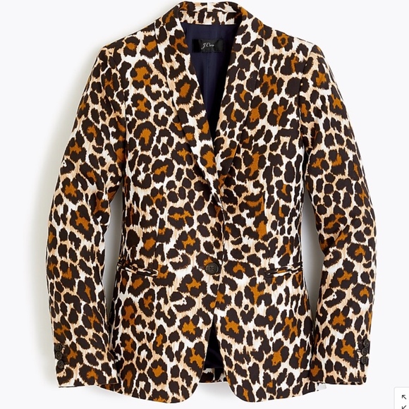 J. Crew Jackets & Blazers - J.Crew Parke blazer in leopard-print linen TENCEL